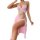 Sexy pink lace dress for women – sheer mesh & embroidery bodycon mini dress, plus size evening outfit