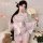 Sexy plus size japanese kimono sleepwear set - flirty lingerie outfit for bedroom romance & role play, featuring delicate flo...