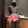 Sexy plus size lingerie set - sheer lace retro cheongsam bodycon outfit, busty air hostess costume