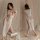 Sexy plus size lingerie set - sheer lace open-crotch vintage qipao bodycon dress, curvy flattering pure-desire outfit