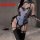 Sexy police uniform bodysuit for women with open-crotch design, elegant dominant style lingerie set featuring lace and gold b...