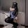 Woman in sexy police uniform bodysuit with open-crotch design, elegant dominant style lingerie set for cosplay.
