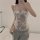 Sexy pure and alluring french lace cami top with floral design, womens summer sleeveless body-con innerwear.