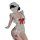 Sexy pure-yu maid costume set featuring a cute anime-inspired uniform with lace details, a red bow apron, and matching access...