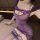 Sexy purple lace bodycon mini dress with sheer mesh and ruched design, perfect for a seductive nightclub look.