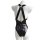 Sexy black pvc bodysuit featuring adjustable straps and lace-up design, perfect for cosplay or evening wear.