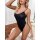 Sexy black pvc bodysuit for women, backless latex-style one-piece swimwear and lingerie, fashion design.