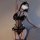 Sexy pvc bodysuit for women featuring mesh sheer design, bondage details, perfect for club wear or cosplay outfits.