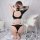 Sexy pvc leather biker sleepwear set - revealing chest lingerie outfit, no-remove temptation costume for women