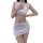 Sexy qipao lingerie set - hot hip-hugging short panty two-piece bedroom play outfit for women, featuring a stylish white desi...
