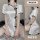 Sexy qipao lingerie set - seductive silk sleepwear & roleplay costume for women, featuring elegant silver design with black a...