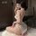 Sexy qipao sleepwear for women - lace cheongsam nightgown with high slit, pure & alluring lingerie set