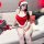 Sexy red velvet santa costume dress - festive holiday role play lingerie with cut-out details