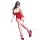 Sexy red velvet santa costume dress - festive holiday role play lingerie with cut-out details