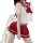 Sexy sailor outfit lingerie set with red bow and pleated skirt, cute pure & tempting schoolgirl jk uniform for small busts.