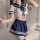 Sexy sailor school uniform set - cute & seductive jk outfit for role play & cosplay, featuring a white crop top with navy blu...