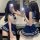 Sexy sailor schoolgirl costume set - sheer lingerie role play outfit for women, featuring a navy blue and white sailor unifor...