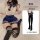 Sexy sailor schoolgirl costume set - sheer lingerie role play outfit for women featuring a sailor top, sheer stockings, and a...