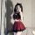 Sexy schoolgirl jk sleepwear set featuring a cute pure temptation short skirt with black accents, perfect for small bust enha...