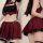 Sexy schoolgirl jk sleepwear set featuring a cute pure and tempting short skirt with lace details, perfect for small bust enh...