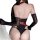 Sexy seamless lingerie bodysuit featuring sheer mesh tank top and lace-trimmed stockings, perfect for women seeking comfort a...