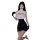 Sexy secretary costume set - ultra-short skirt lingerie outfit for women, featuring a revealing top and form-fitting black sk...