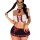 Sexy secretary lingerie set with plaid tie, lace top, and mini skirt—cute, alluring q-fun couples sleepwear for summer nights...