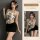 Sexy secretary outfit for women featuring a halter crop top and bodycon skirt set with -inspired lingerie design.