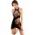 Sexy sheer cheongsam bodycon dress with black stockings set, retro design for small busts and cleavage enhancement.