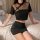Sexy sheer cheongsam lingerie set featuring a seductive mesh bodycon mini skirt and matching top, perfect for bedroom play.