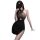 Sexy sheer halter bodycon dress with black skirt and sparkling details, designed as seductive no-remove sleepwear for women.