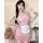 Sexy sheer japanese maid costume dress with apron, cute cosplay outfit for women, perfect for themed events or performances.