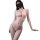 Sexy sheer lace bodysuit set featuring plus-size ripped mesh thong design, no-remove intimate outfit for women.