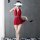 Sexy sheer necktie sleep dress for women, lace deep v-neck bodysuit, pure and tempting loungewear set.