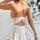 Woman wearing a sexy sheer sleep dress with lace trim, featuring a breathable mesh design and an open back for couples and da...