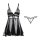 Black lace cami and matching briefs set, seductive sleepwear for women.
