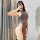 Sexy high-slit cheongsam lingerie dress, elegant design with cutout detail, perfect for seductive role play sleepwear.