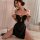 Sexy high-slit cheongsam lingerie set featuring plum blossom embroidery and velvet fabric, displayed on a model posing elegan...