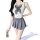 Sexy small-bust jk style bodysuit featuring a cute bow design, perfect college-themed attire for women.