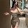 Sexy snake print backless cross-chain bodycon mini dress – nightclub queen low-neck skirt, elegant and form-fitting design, p...