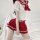 Sexy student-style lingerie set - cute jk uniform short skirt outfit for women, featuring a sailor-style top with a red bow a...