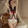 Sexy student uniform lingerie set - cute & alluring jk style bodysuit with sheer cut-outs, no-undress design