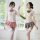 Two models in sheer white shirts with bow details, plaid pleated skirts, and lace-trimmed lingerie, showcasing a sexy student...