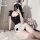 Sexy sweet maid costume set - seductive lace bodysuit & role play outfit for women, featuring a black bodysuit with lace deta...