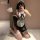 Sexy sweet maid costume set for women – seductive no-remove sleepwear & bedroom uniform outfit featuring a black and white ou...