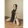 Sexy tie-up split nightwear set with retro cheongsam style design, elegant black satin fabric, perfect for small bust.