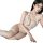 Woman modeling a sexy transparent lace bodysuit, sheer sm corset-style sleepwear and lingerie set with fishnet stockings.