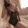 Sexy transparent lace lingerie set - seductive role play bodysuit with open crotch design for passionate nights