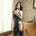 Sexy transparent peacock feather lace robe set – seductive cheongsam-style slip dress with adjustable straps, featuring intri...