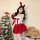 Sexy velvet christmas costume for women - red holiday lingerie set with dreamy new year role play outfit